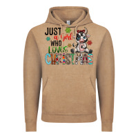 Vintage Coffee just a girl who loves christmas Vintage Hoodie - CowhideDigitalArt