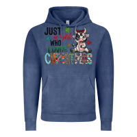 Vintage Denim just a girl who loves christmas Vintage Hoodie - CowhideDigitalArt