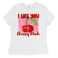 White i like you cherry much Ladies Tee - FaDigitalArtStudio