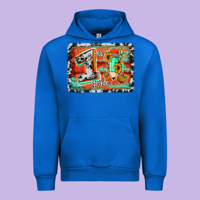 Western Back To School 1st Grade Urban Hoodie Designed By Jasminsmagicworld