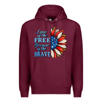Burgundy patriotic sunflower no background Premium Hoodie - Jasminsmagicworld