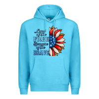 Ocean Blue patriotic sunflower no background Premium Hoodie - Jasminsmagicworld