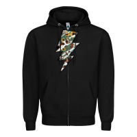 Black Lightning Bolt Zipper Hoodie - JahusDesignShop