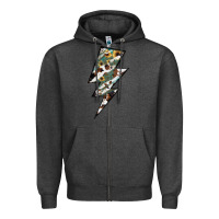 Charcoal Heather Lightning Bolt Zipper Hoodie - JahusDesignShop