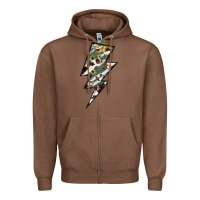 Chestnut Lightning Bolt Zipper Hoodie - JahusDesignShop