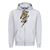 Heather Grey Lightning Bolt Zipper Hoodie - JahusDesignShop