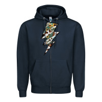 Navy Lightning Bolt Zipper Hoodie - JahusDesignShop