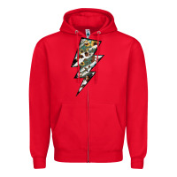 Red Lightning Bolt Zipper Hoodie - JahusDesignShop