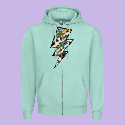 Lightning Bolt Zipper Hoodie Designed By Jahusdesignshop