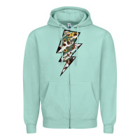 Seafoam Lightning Bolt Zipper Hoodie - JahusDesignShop