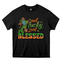Black Not lucky just Blessed with Cross St. Patricks day Heavy Core Tee - HowdyJamesFarm