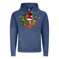 Vintage Denim longhorn Aztec Christmas Vintage Hoodie - CowhideDigitalArt