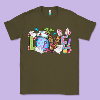 Love Nurse Easter Classic Tee Designed By Oliviacreatesart