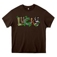 Chocolate Brown Lucky horseshoe St. Patrick's Day Heavy Core Tee - CowGirlArtShop