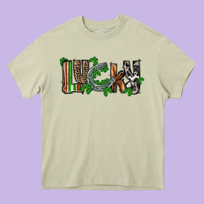 Lucky Horseshoe St. Patrick's Day Heavy Core Tee Designed By Cowgirlartshop