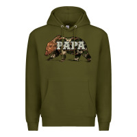 Army Green bear papa Premium Hoodie - Artiststas