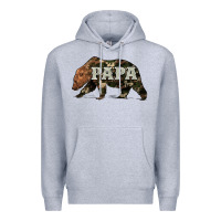 Heather Grey bear papa Premium Hoodie - Artiststas