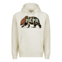 Oatmeal Heather bear papa Premium Hoodie - Artiststas