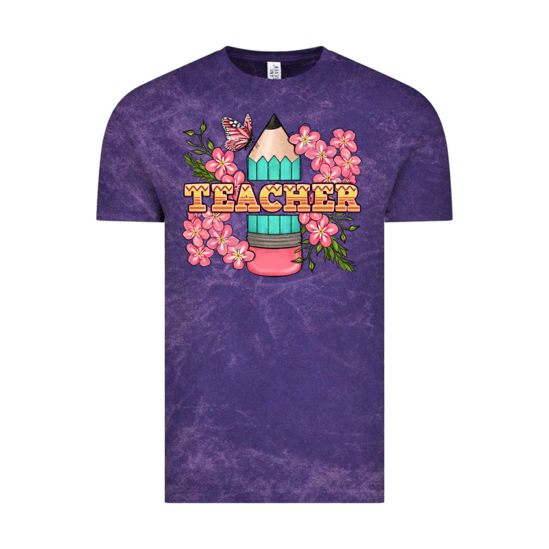 Teacher Floral Pencil Vintage Tee by BundleAndBundleShop | Teevron