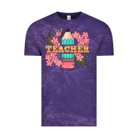 Cloud Purple teacher floral pencil Vintage Tee - BundleAndBundleShop