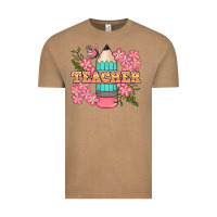 Vintage Coffee teacher floral pencil Vintage Tee - BundleAndBundleShop