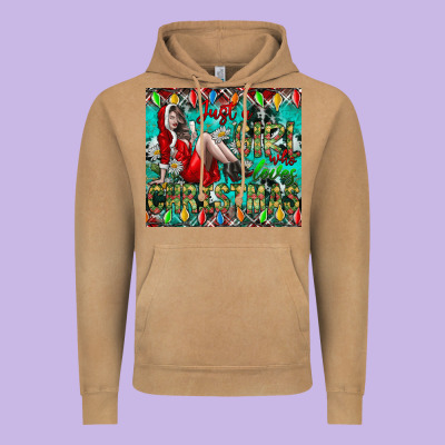 Just A Girl Who Loves Christmas Vintage Hoodie Designed By Cowhidedigitalart
