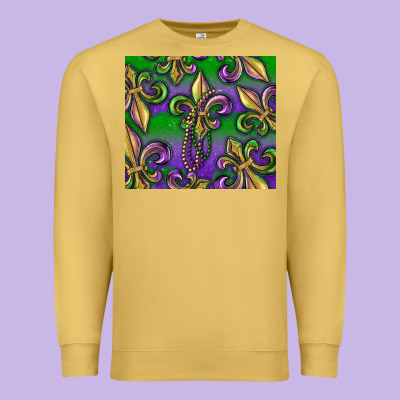 Mardi Gras Fleur De Lis Premium Sweatshirt Designed By Ranaportraitstore