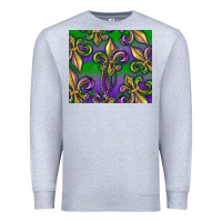 Heather Grey Mardi Gras Fleur De Lis Premium Sweatshirt - RanaPortraitStore