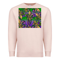 Pale Pink Mardi Gras Fleur De Lis Premium Sweatshirt - RanaPortraitStore