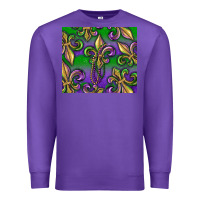 Purple Mardi Gras Fleur De Lis Premium Sweatshirt - RanaPortraitStore
