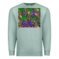 Seafoam Mardi Gras Fleur De Lis Premium Sweatshirt - RanaPortraitStore
