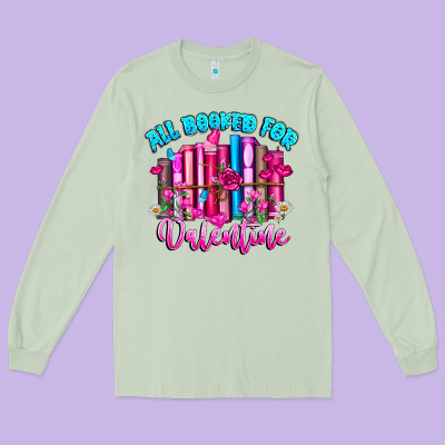 All Booked For Valentines Long Sleeve Tee Designed By Cowhidedigitalart