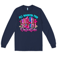 Navy All Booked For Valentines Long Sleeve Tee - CowhideDigitalArt