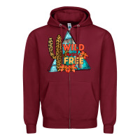 Burgundy Wıld and Free Zipper Hoodie - JahusDesignShop