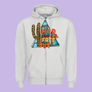 Wıld And Free Zipper Hoodie Designed By Jahusdesignshop
