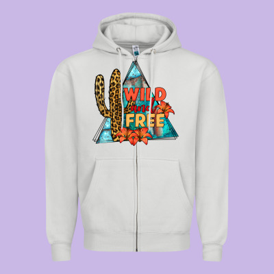 Wıld And Free Zipper Hoodie Designed By Jahusdesignshop