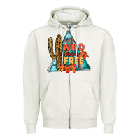 Oatmeal Heather Wıld and Free Zipper Hoodie - JahusDesignShop