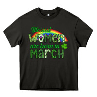 Asphalt Blessed women are born in March Heavy Core Tee - CowGirlArtShop