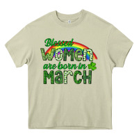 Mossy Blessed women are born in March Heavy Core Tee - CowGirlArtShop
