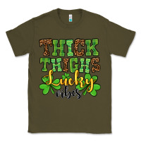 Army Green St. Patrick's Thick thighs lucky vibes Classic Tee - OliviaCreatesArt