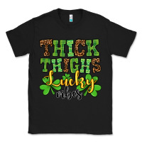 Black St. Patrick's Thick thighs lucky vibes Classic Tee - OliviaCreatesArt