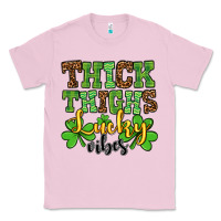 Bubblegum Pink St. Patrick's Thick thighs lucky vibes Classic Tee - OliviaCreatesArt