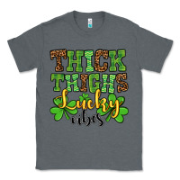 Charcoal Heather St. Patrick's Thick thighs lucky vibes Classic Tee - OliviaCreatesArt
