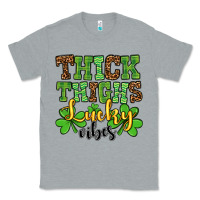 Heather Grey St. Patrick's Thick thighs lucky vibes Classic Tee - OliviaCreatesArt