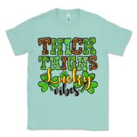 Seafoam St. Patrick's Thick thighs lucky vibes Classic Tee - OliviaCreatesArt