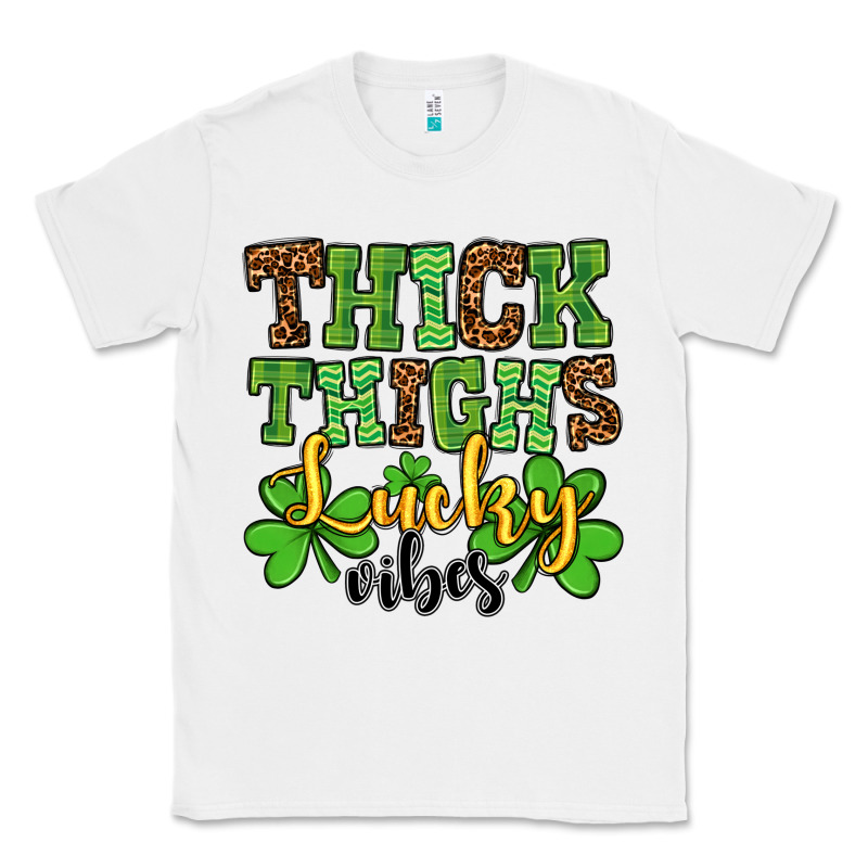 St. Patrick's Thick Thighs Lucky Vibes Classic Tee by OliviaCreatesArt | Teevron