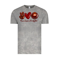 Cloud Rock Peace Love Firefighter Vintage Tee - RanaPortraitStore