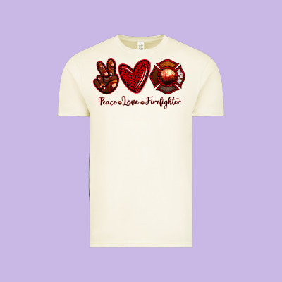 Peace Love Firefighter Vintage Tee Designed By Ranaportraitstore