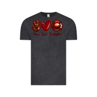 Vintage Black Peace Love Firefighter Vintage Tee - RanaPortraitStore