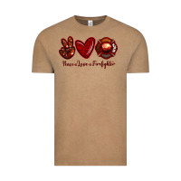 Vintage Coffee Peace Love Firefighter Vintage Tee - RanaPortraitStore